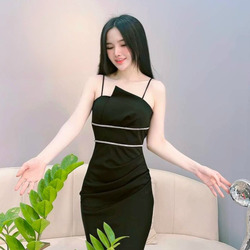 Đầm Body Dự Tiệc Hai Dây Kết Đá Sang Trọng